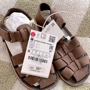 Chocolate brown leather fisherman sandals size 9 toddler